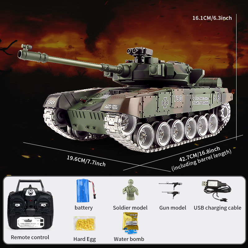 Thumbnail: 1/18 großer rc Panzer fern gesteuerter Kriegs panzer mit schießen dem fern gest