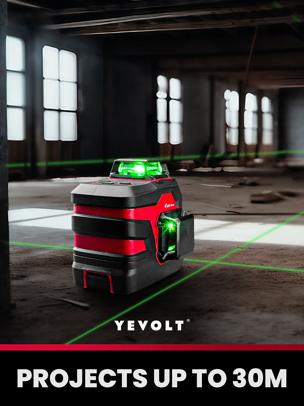 Thumbnail: Yevolt yvgll4xs12b2prodp 12-Linie 360 ° grün Laser Level Kit 5200mah Netzteil W