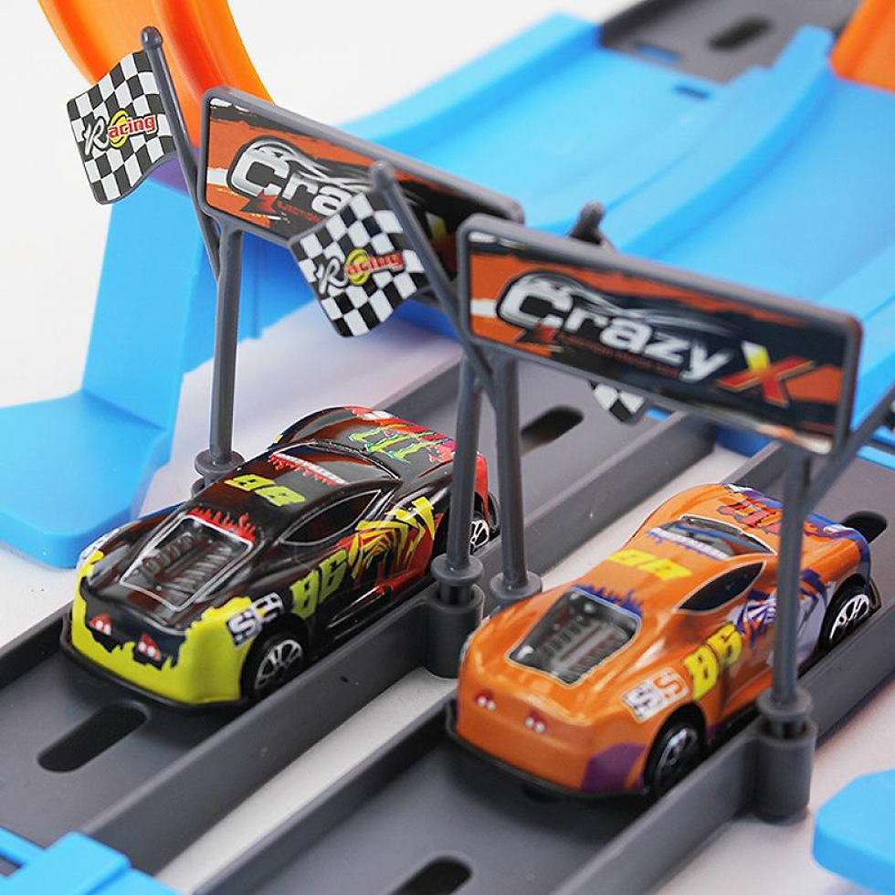 Thumbnail: Stunt Speed Doppel auto Räder Modell Spielzeug für Kinder Rennstrecke DIY monti
