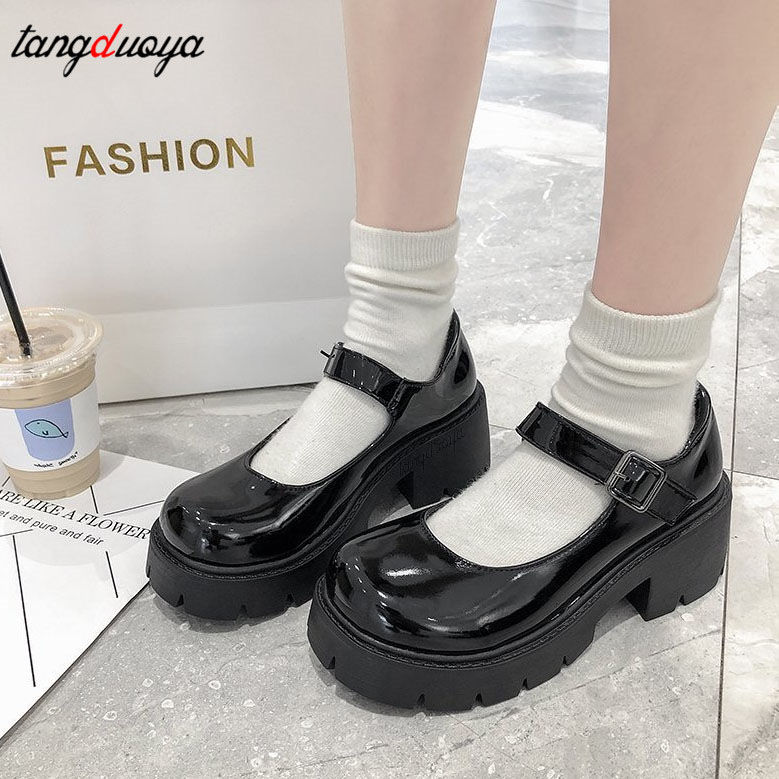 Miniaturbild: Schuhe auf Absätzen Frauen Mary Janes Schuhe Plattform Schuhe Frauen Vintage Co