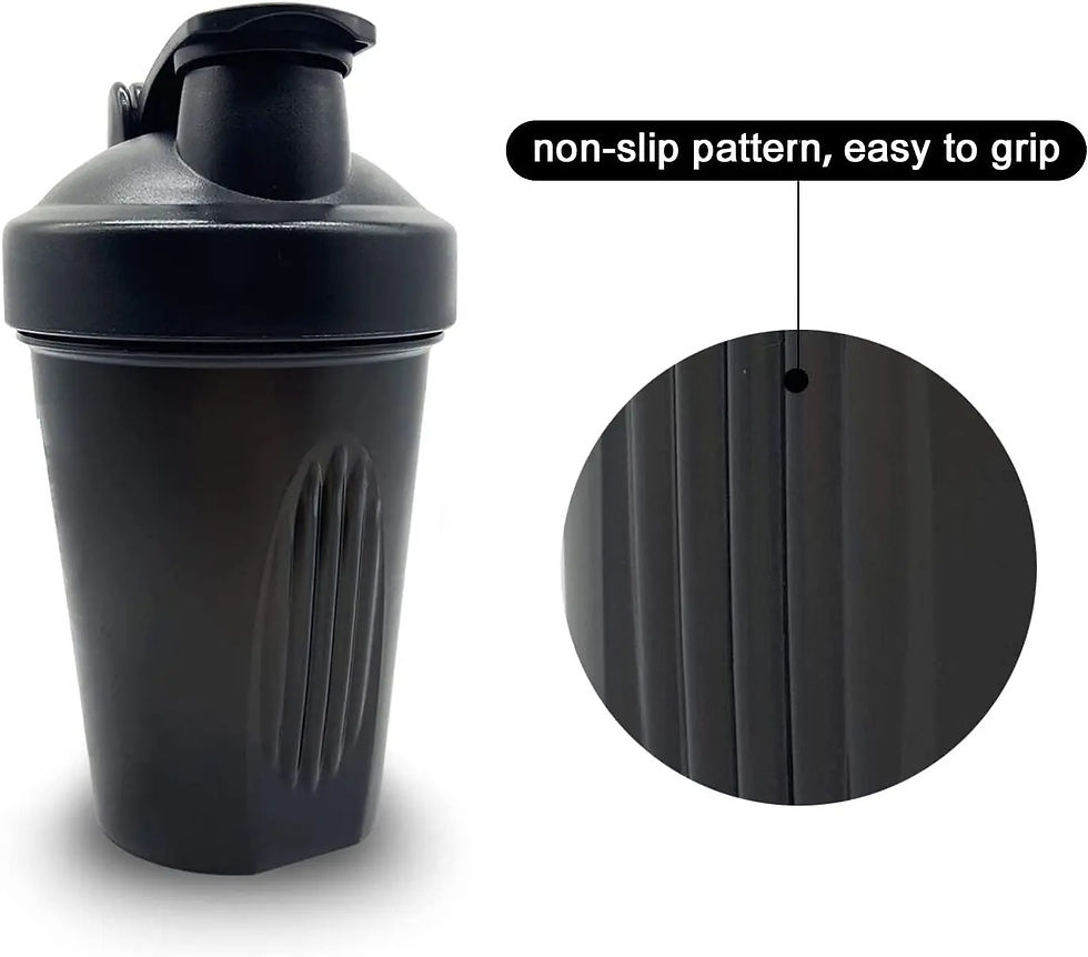 Miniaturbild: Protein Shaker Bottle w/Stainless Whisk Ball - BPA Free - 12oz (400ml)