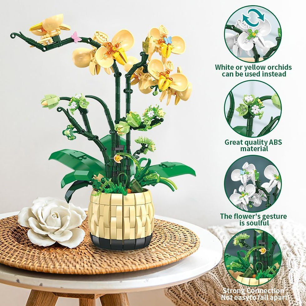 Thumbnail: Yellow Flower Bouquet Building Set, White spare petals, Botanical Collection Bu