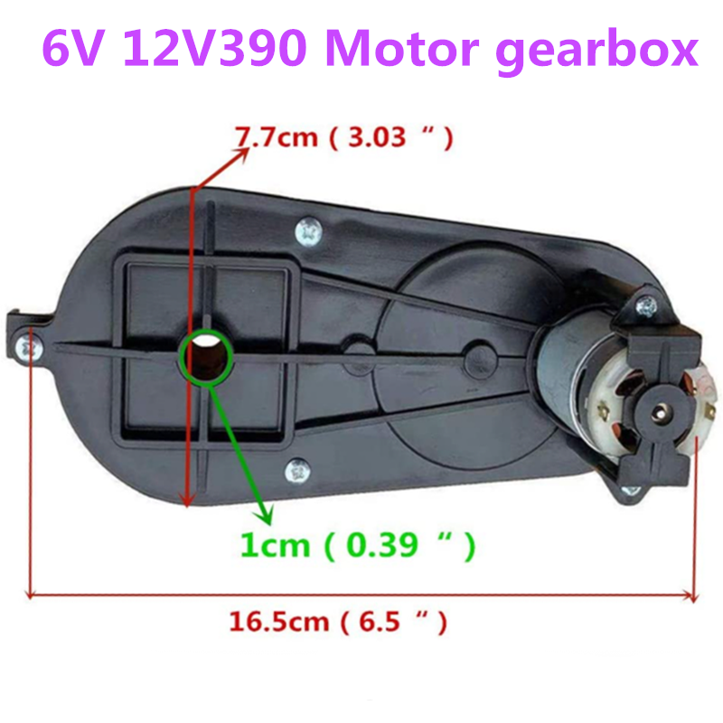 Thumbnail: 6V12V390 Electric Gearbox Motor Gear Box For Children Kids Ride-On Car Bike Toy