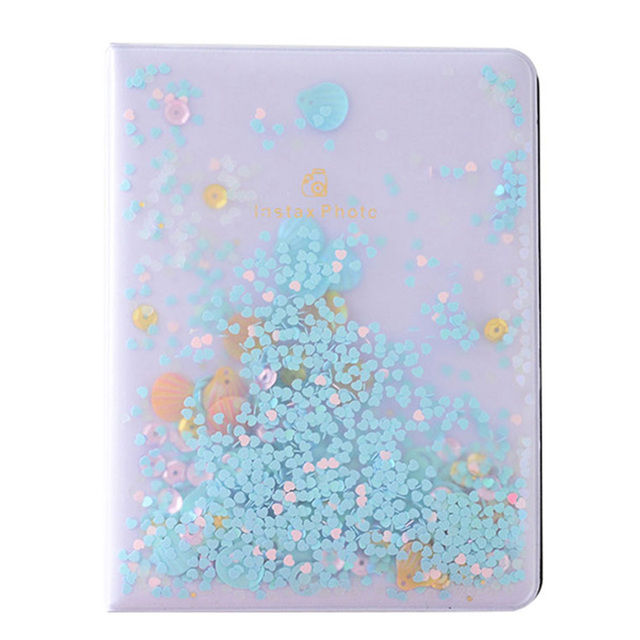Thumbnail: 3 Inch Quicksand Sequin 64 Pockets Instax Mini Film Photo Album For FujiFilm In