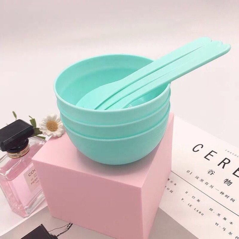Miniaturbild: 3 Set kleine DIY Gesichts masken und Schlamms chale Löffel Set tragbare Beauty-