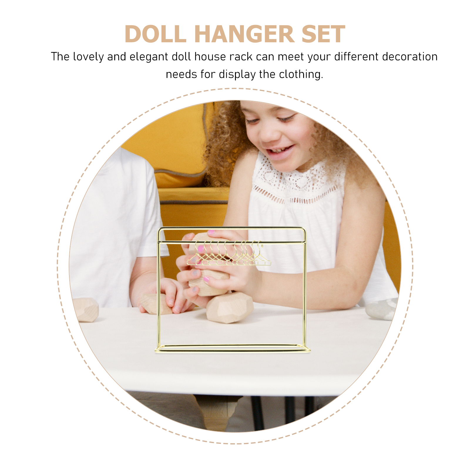 Doll Clothes Rack Miniature Doll Dress Hangers Display Stand Garment Organizer 