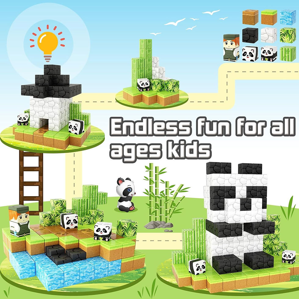 Thumbnail: Magnetic Blocks-Build Mine Magnet World Panda Edition, Magnetic Tiles Building 