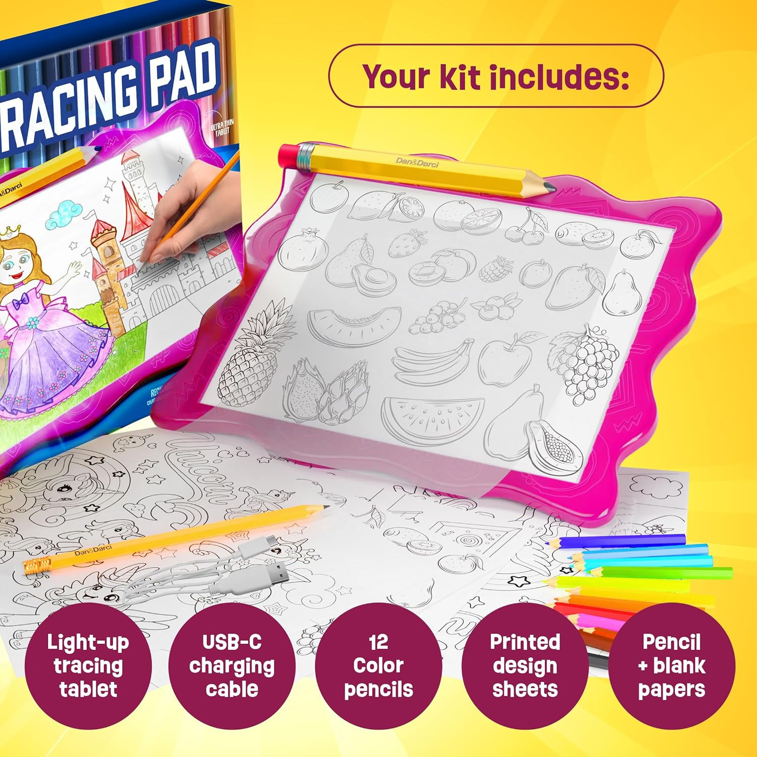 Writing Light Up Tracing Pad for Kids - Arts & Crafts Art Drawing Tracer Board 