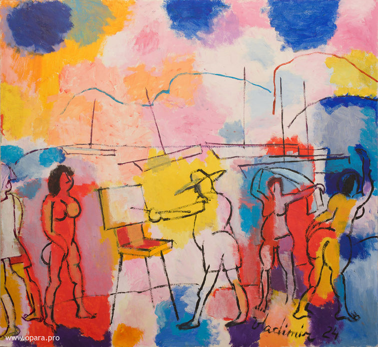 Bodrum Beach June 23, 2024. Vladimir Opara
Series of works "Aegean Sea" art Travels.
2024, acrylic on cardboard, 50,2x60,2 sm.
№ 0614