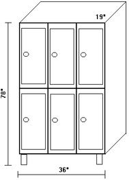 Staff Locker with 6 Compartments
