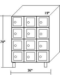 Staff Locker with 12 Compartments