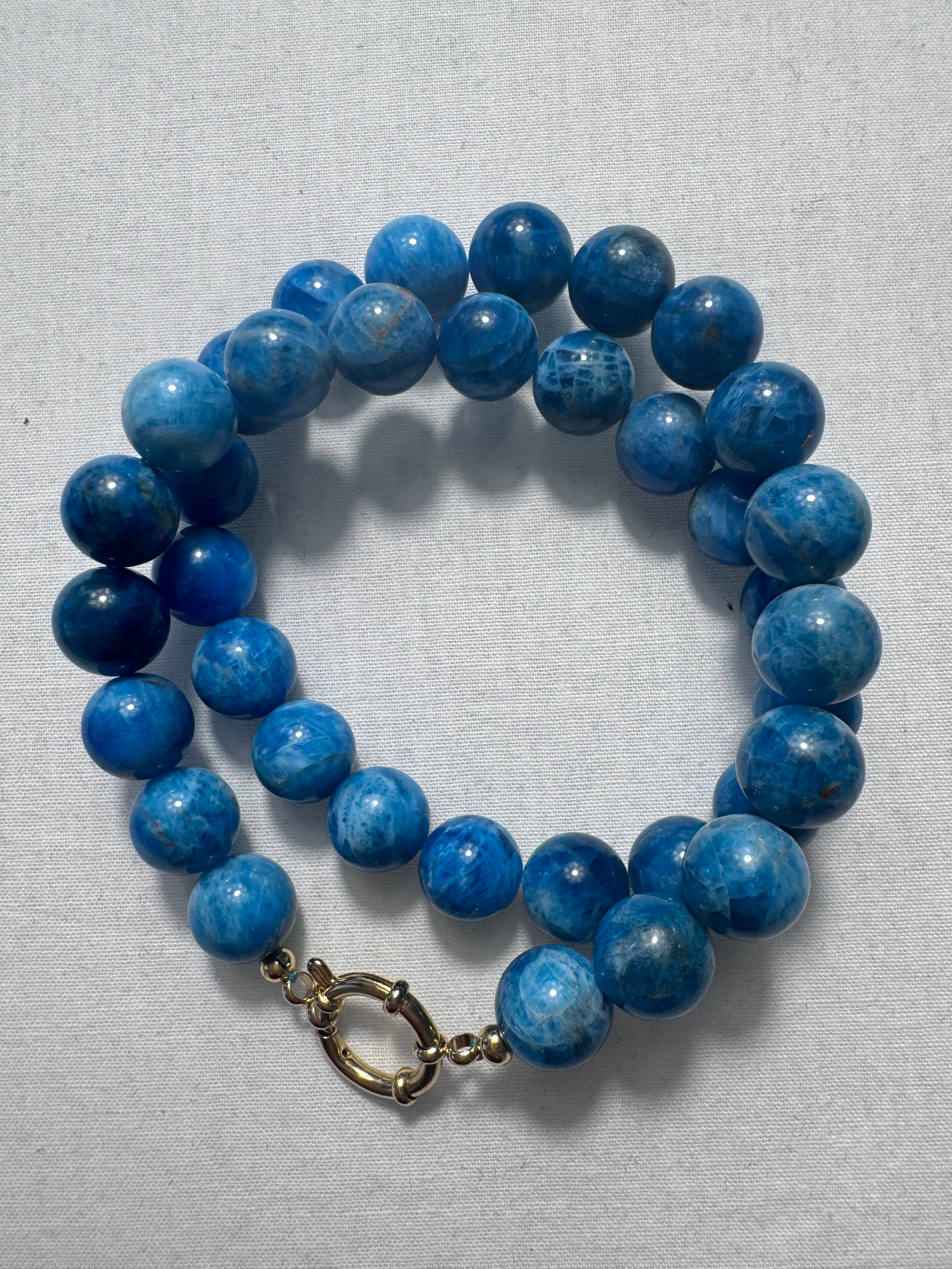 Collier JUMBO XL Apatite 45 cm calibre 1,2cm