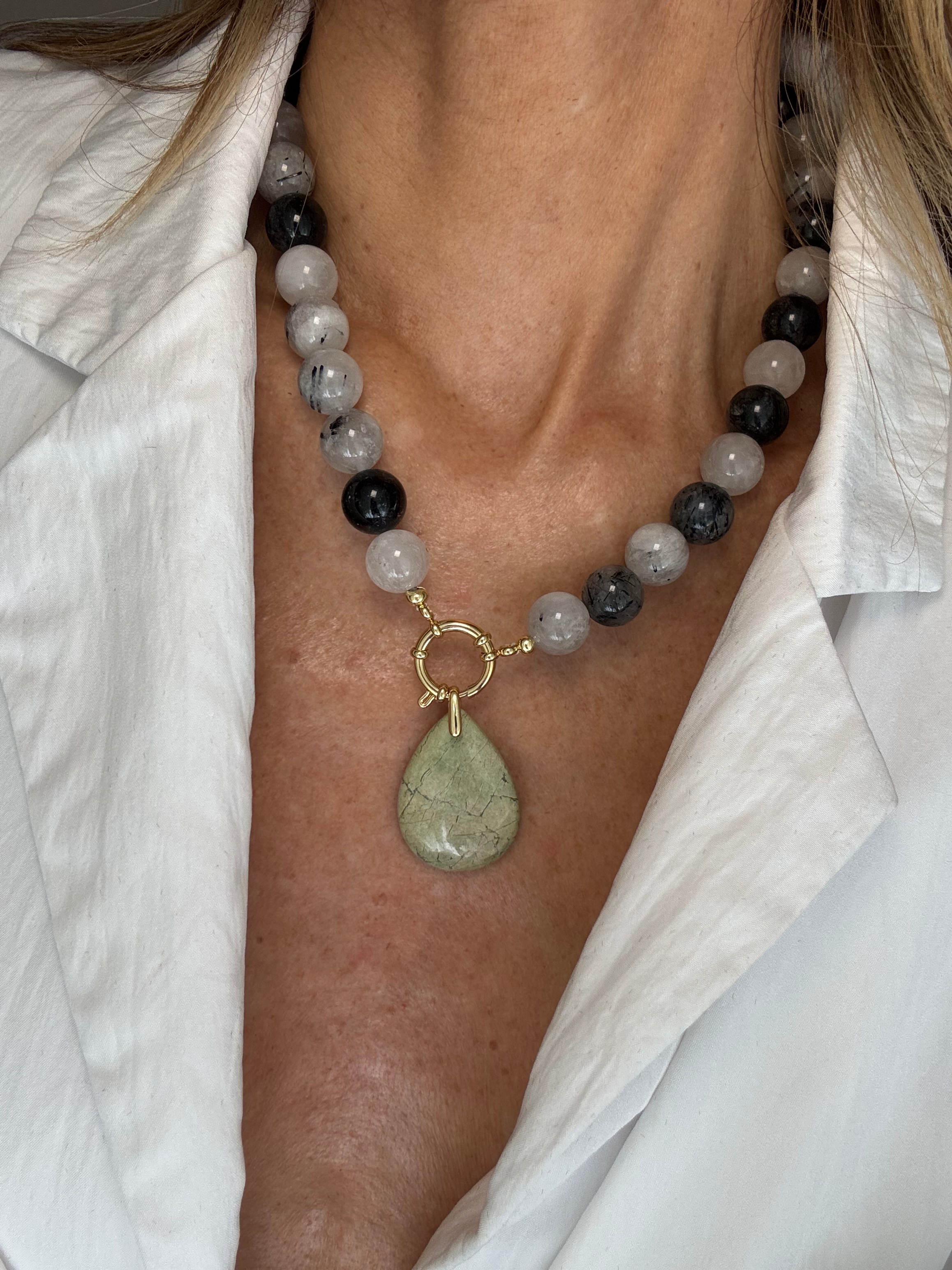 Collier JUMBO XL en Quartz Tourmaline