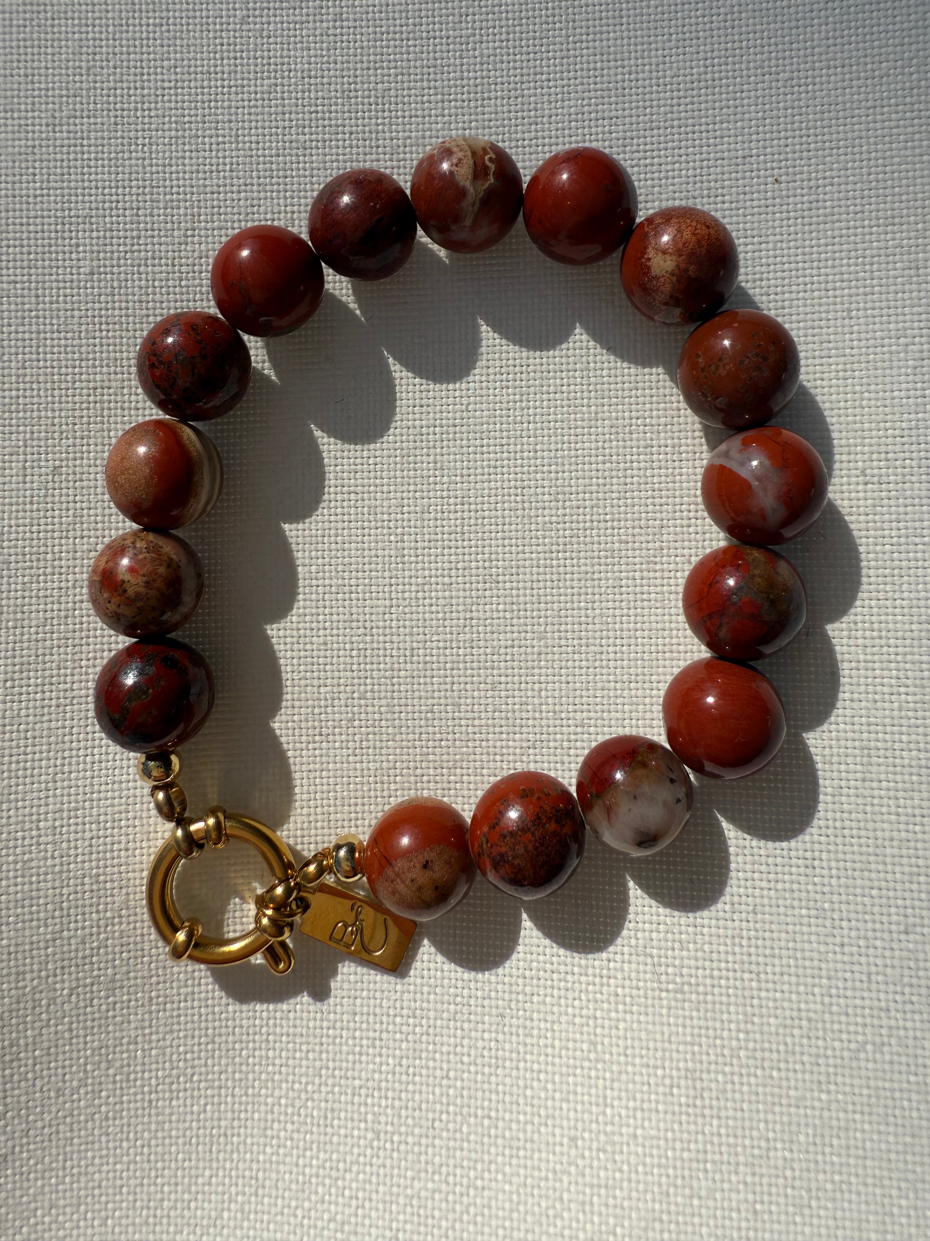 Bracelet JUMBO L Jaspe Rouge