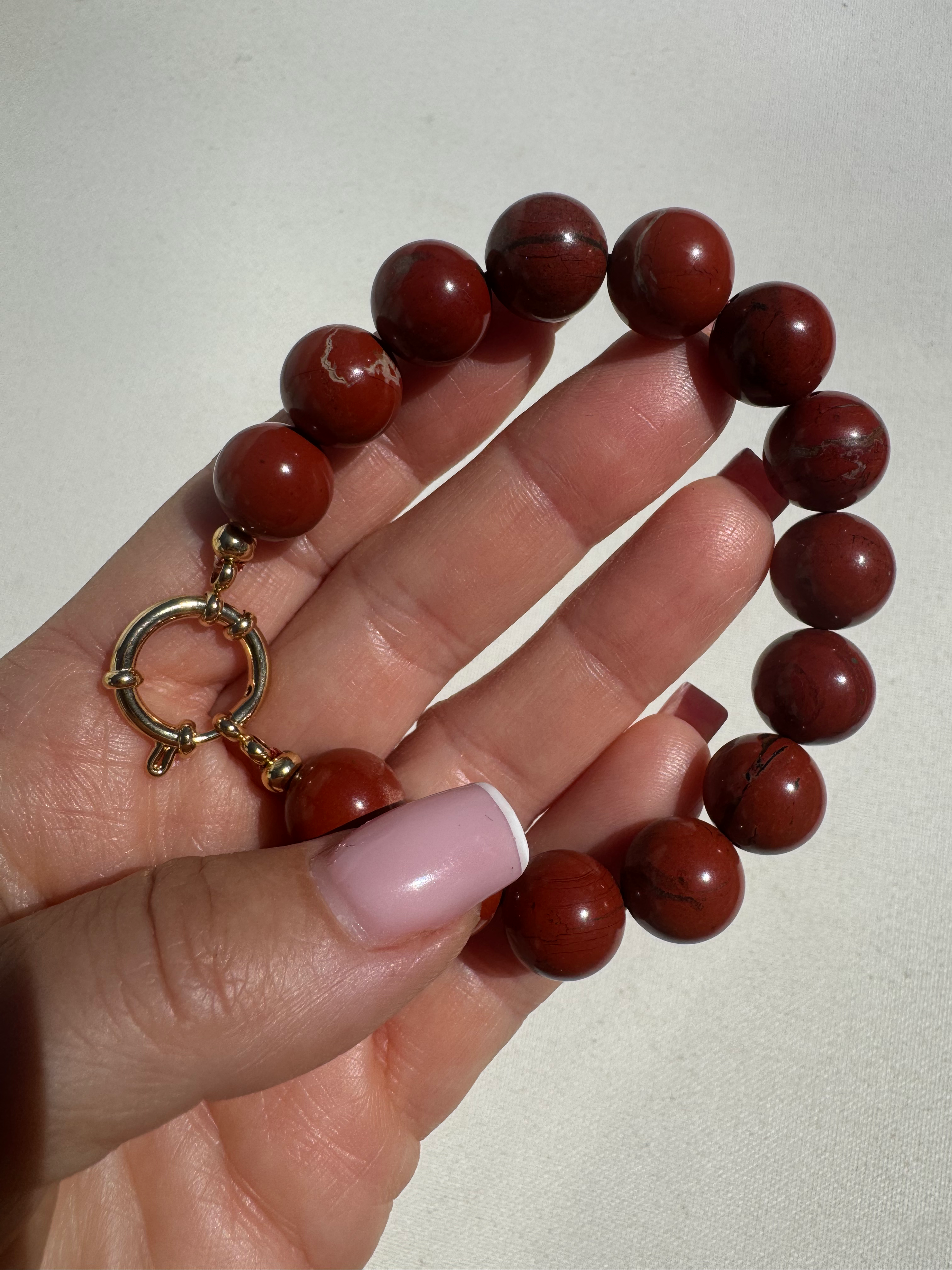 Bracelet JUMBO Jaspe Rouge