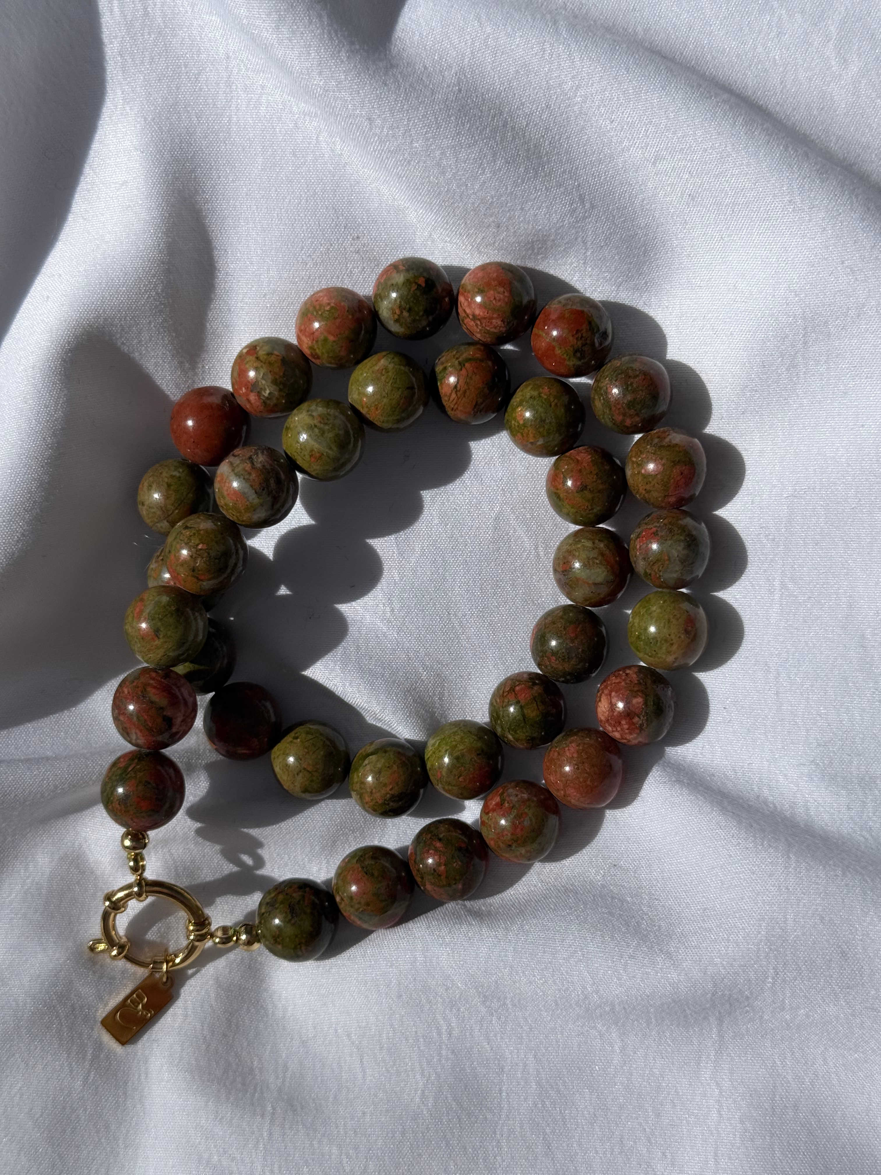 Collier JUMBO XL Unakite Epidote