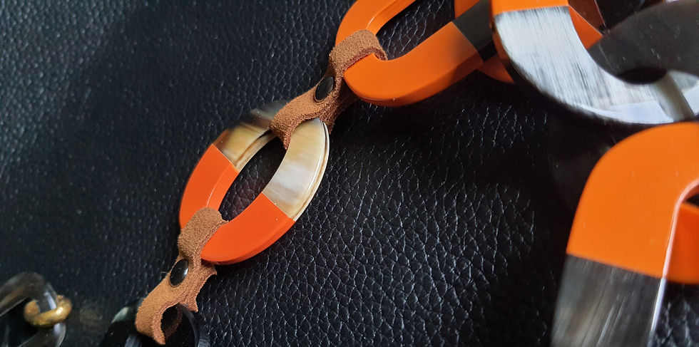Miniature : Ras du cou corne de buffle laqué 🧡
