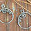 Thumbnail: Handmade silver tone copper wire hoops with wire wrap and beads. 