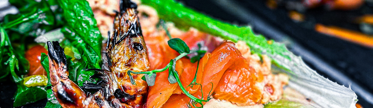 salmon and prawn starter
