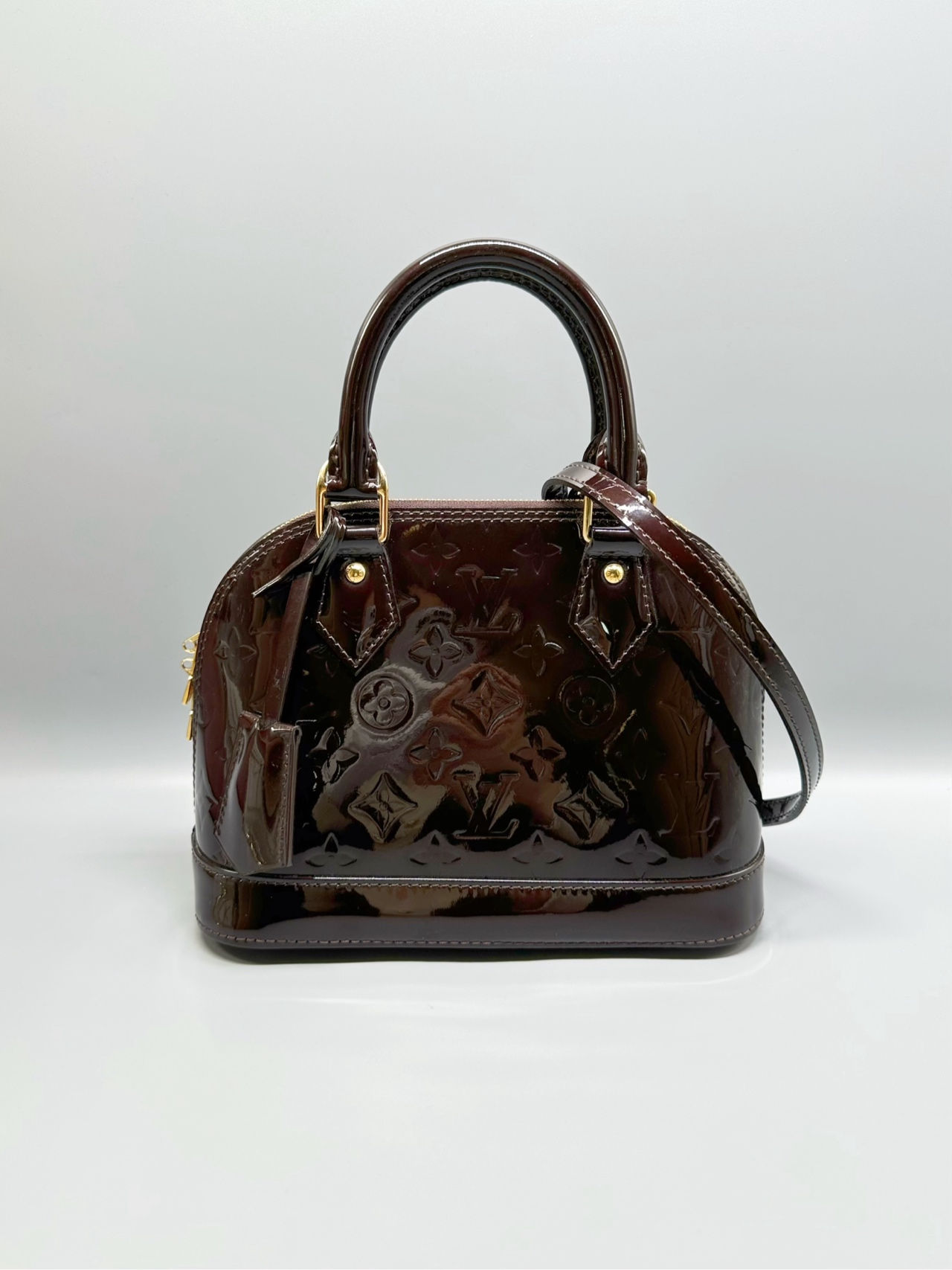 LV Alma BB Patent Cherry Bag