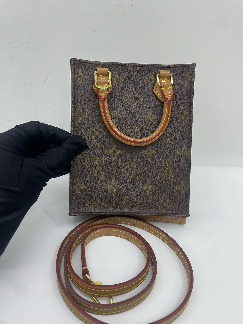 LV Petit Sac Plat Mini Monogram Canvas Handbag Single Shoulder Bag