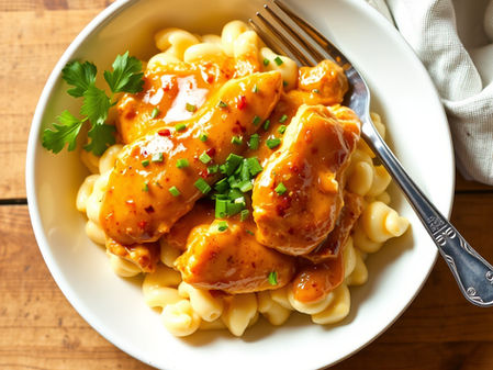 Creamy Honey Pepper Chicken Mac and Cheese
