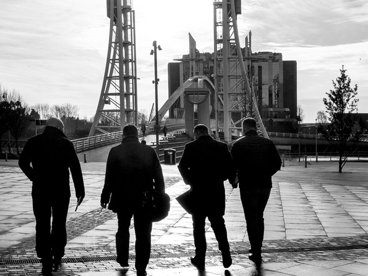 Silhouette near the Lowry