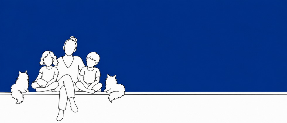 Integrity behavioral partnership's logo featuring a woman and two children beneath arching stars