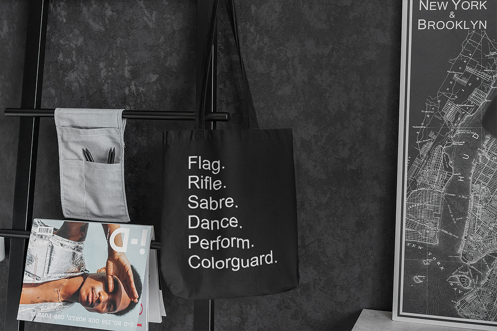 Thumbnail: Flag. Rifle. Sabre. Dance. Perform. Colorguard. Canvas Sling Tote