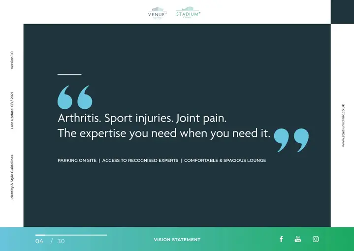 Stadium Clinic quote guidelines