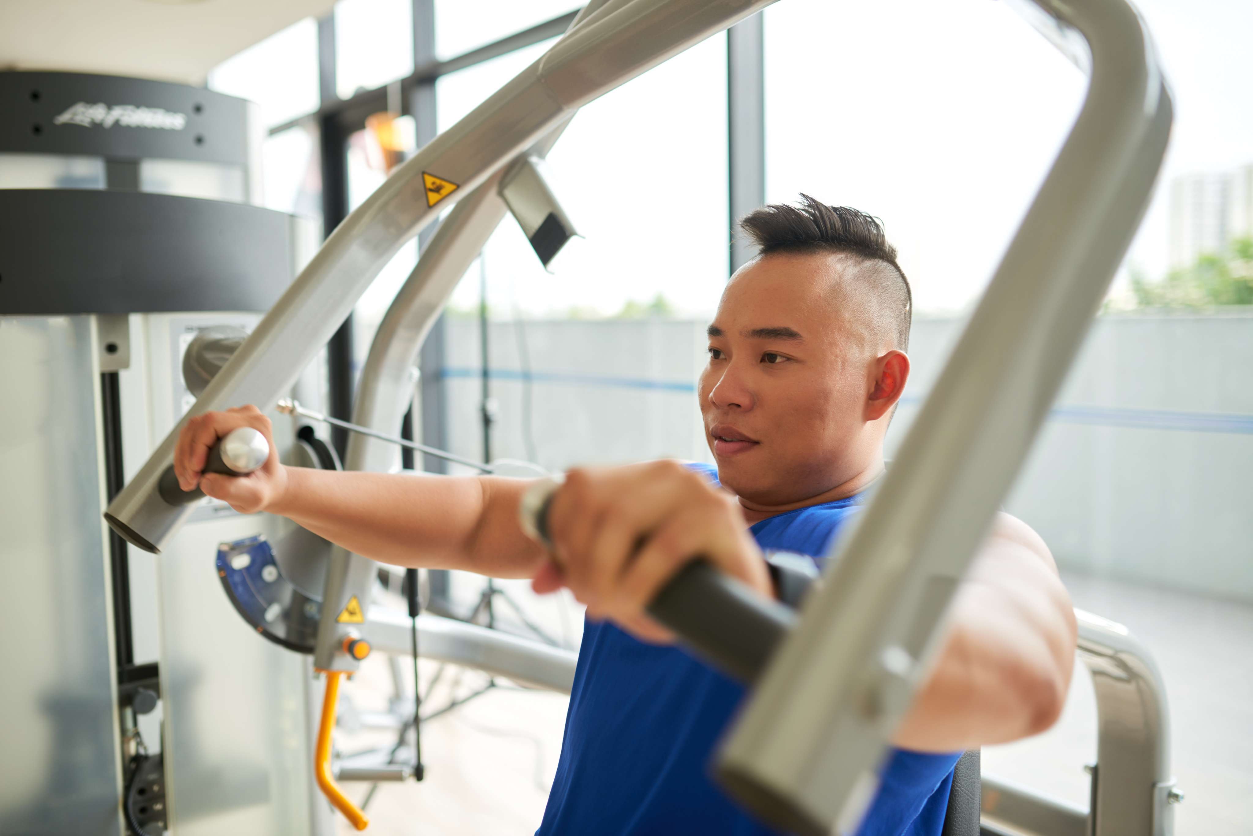 A man using gym equipment