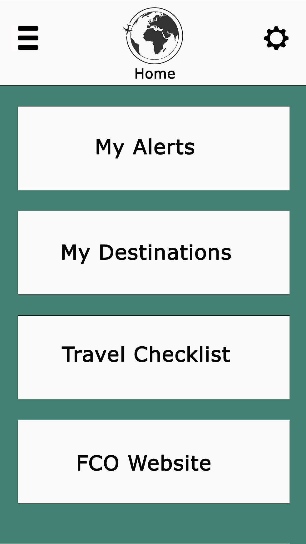 Travel App Concept: Main page