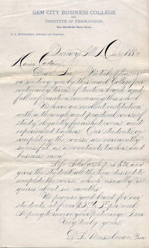 Spencerian Script Example