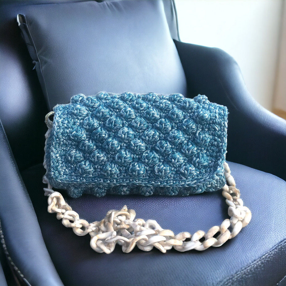 Miniatura: Bubbles Blue Jean crochet bag - POLYXENI