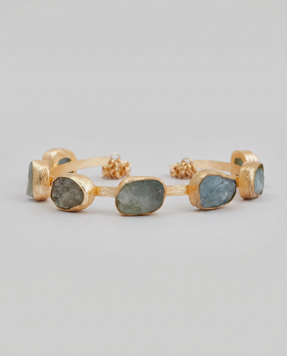 Thumbnail: Hera - Aquamarine Raw Cuff Bracelet