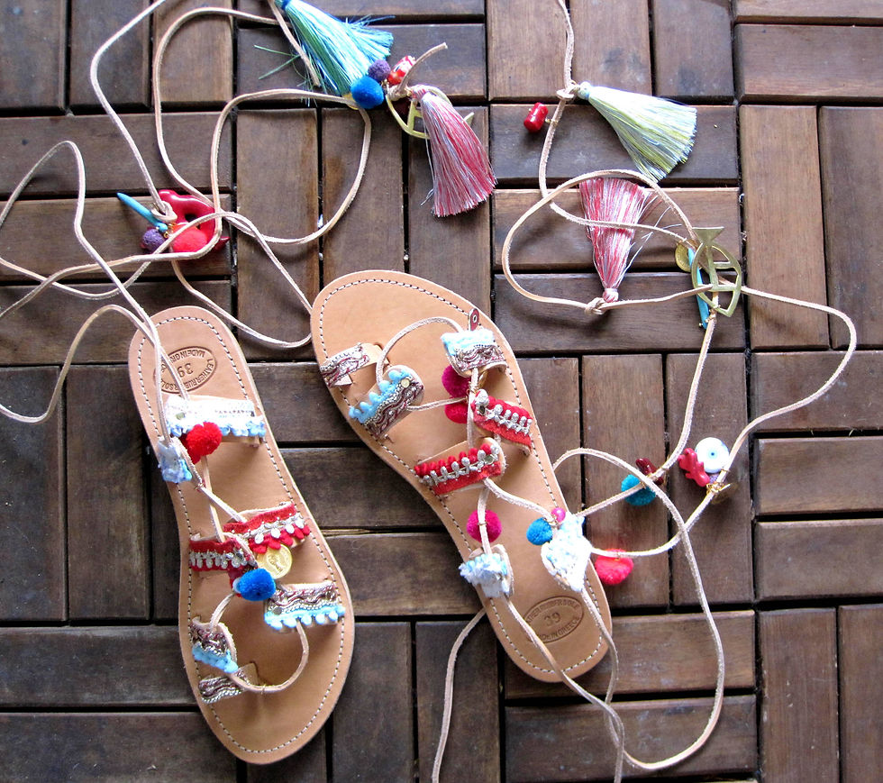 Miniature : Greek lace up gladiator sandals "ASTERIS"