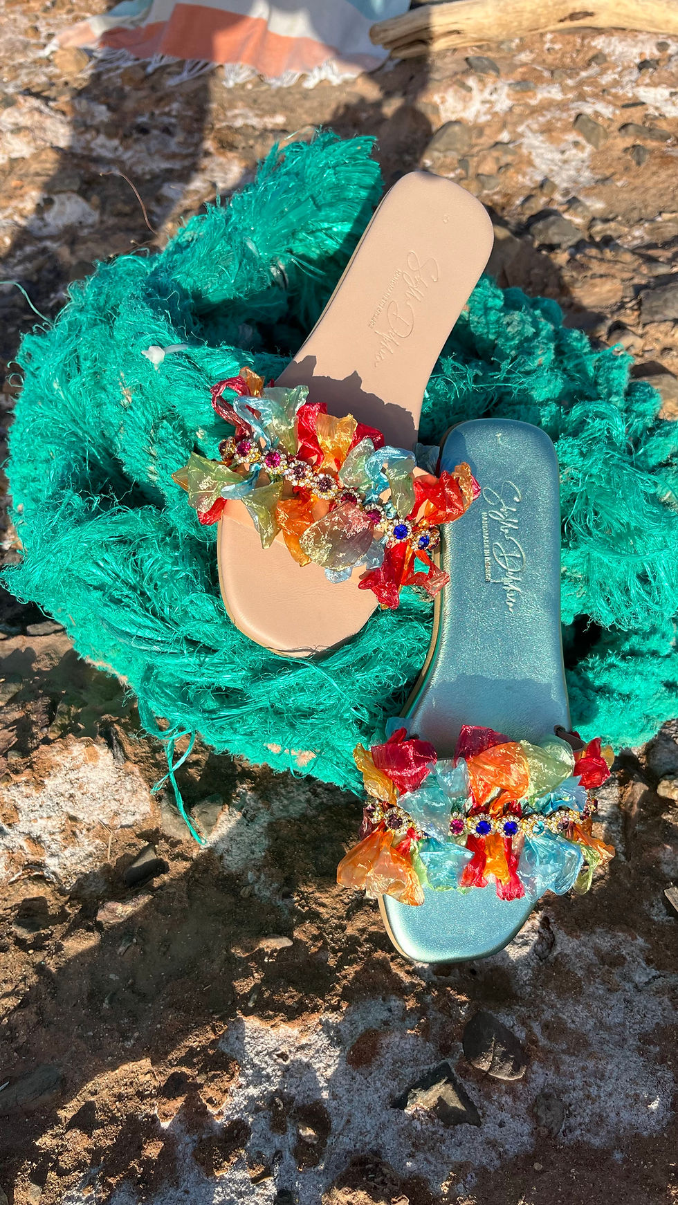 Thumbnail: Anatomic Sole Raffia Handwoven sandals  "FARFALINA Orange"