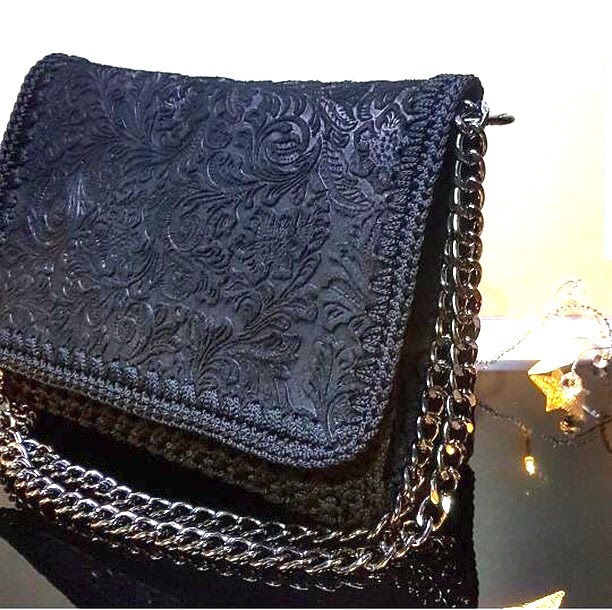 Thumbnail: Hand Woven Leather Crochet Bag - ATALANTA