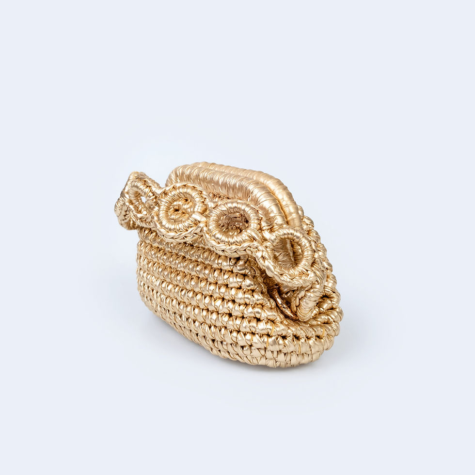 Miniatura: Mini Metallic Crochet Clutch Bag - Persefoni Gold