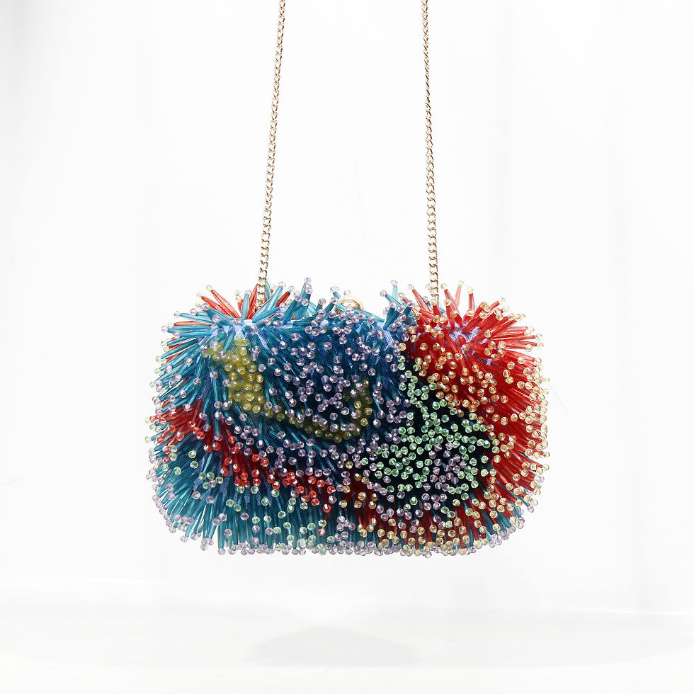 Thumbnail: Thalia - Glass Beads Embellished Clutch Bag