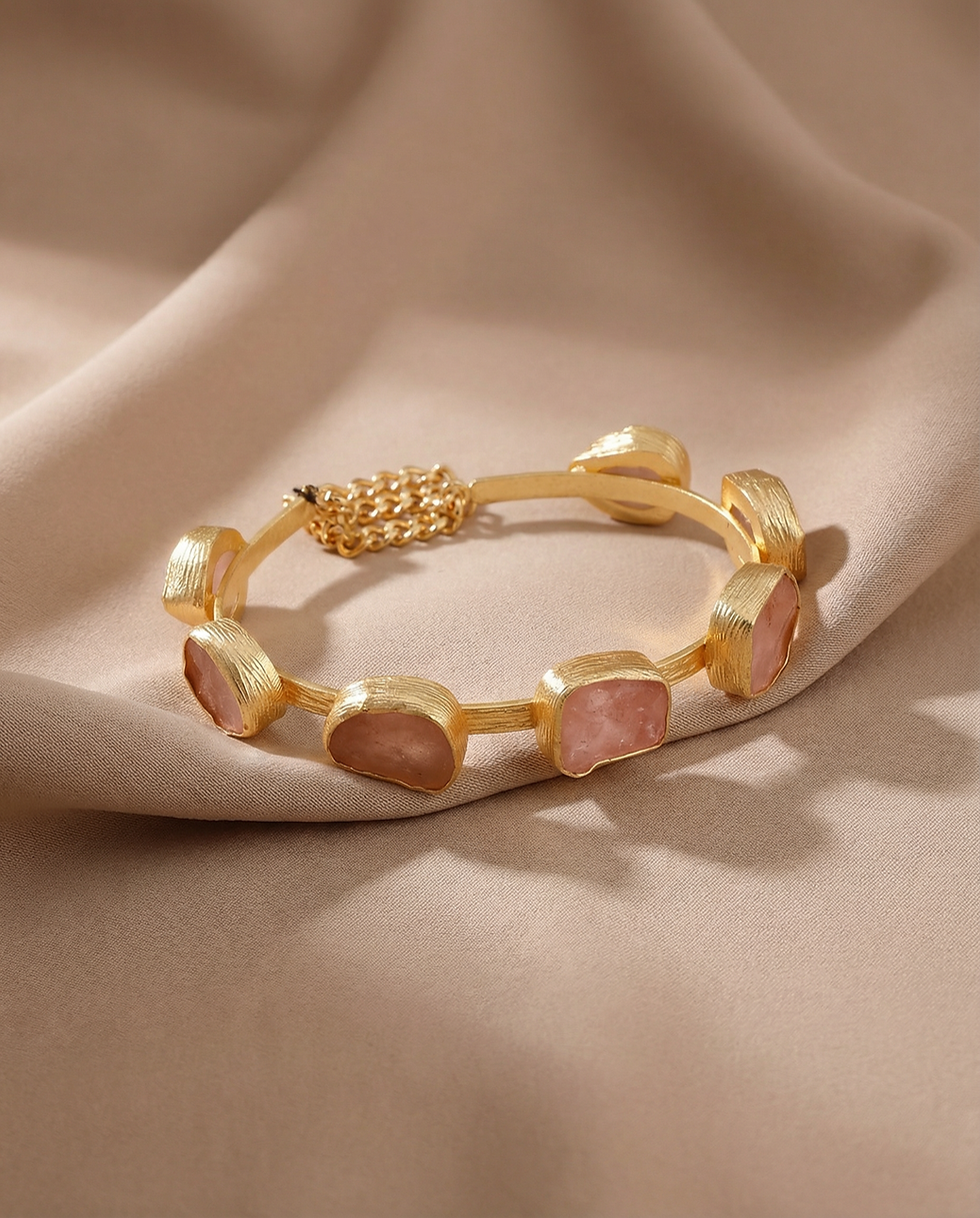 Miniature : Hera - Rose Quartz Cuff Bracelet