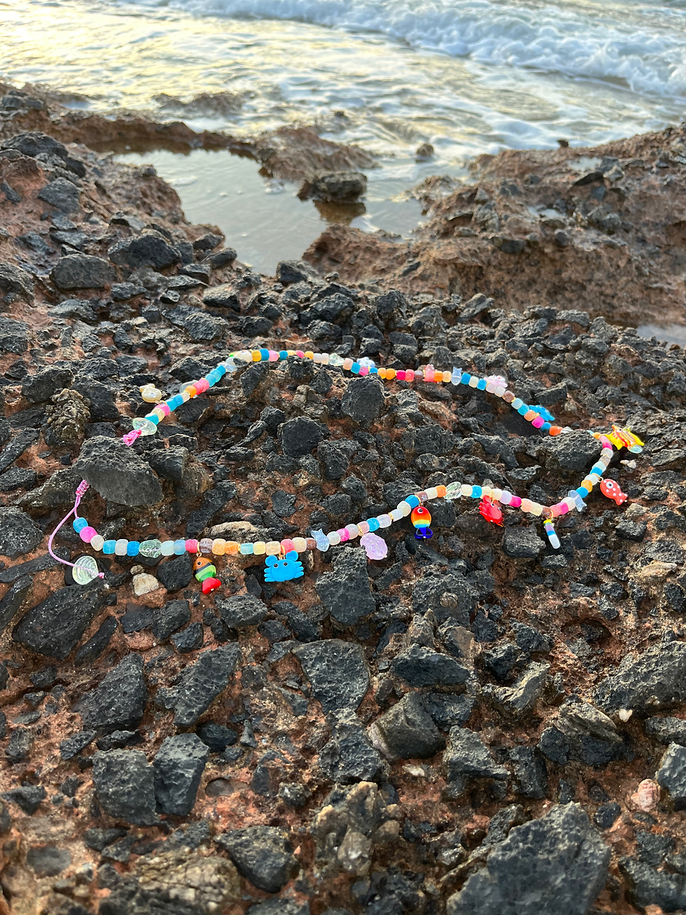 Thumbnail: Sea Treasures - Long Multicolored Necklace with Murano glass charms