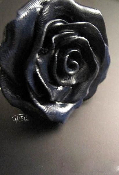 Miniature : Big Porcelain cocktail ring  - Midnight Sky