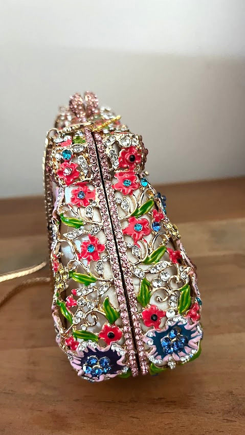 Thumbnail: Swarovski crystal embellished clutch bag - "AZALEA"