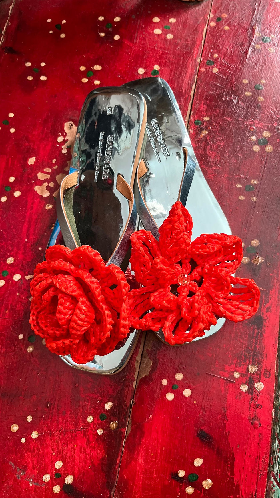 Thumbnail: "PEONY" TURQUOISE METALIC SANDALS