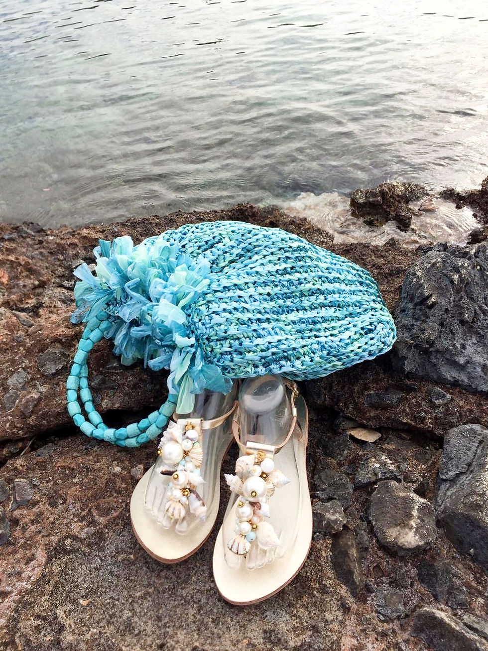 Miniatura: Sandalias de piel con conchas - "OCEANIDES"