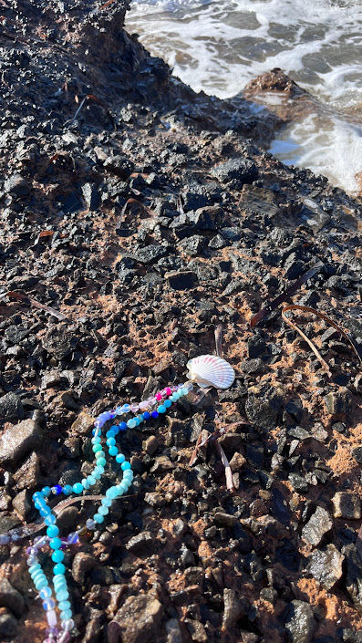 Thumbnail: Long muticolored Agate and Jade Necklace  - Selini II