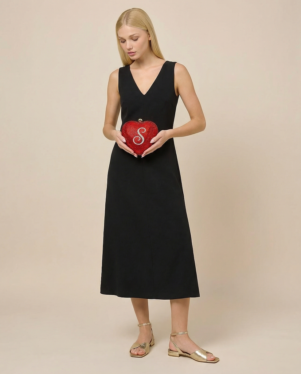 Miniature : Swarovski Crystals clutch - "HEART ME- Monogram