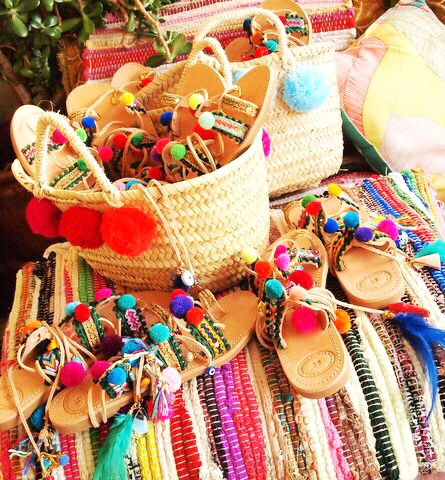 Miniature : Mini Palm Basqets with pompoms "