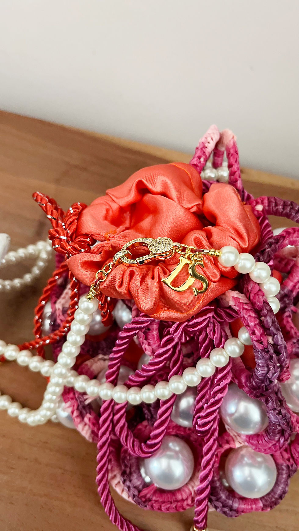 Thumbnail: Handwoven Fuchsia Mini Pouch Bag-Calliope